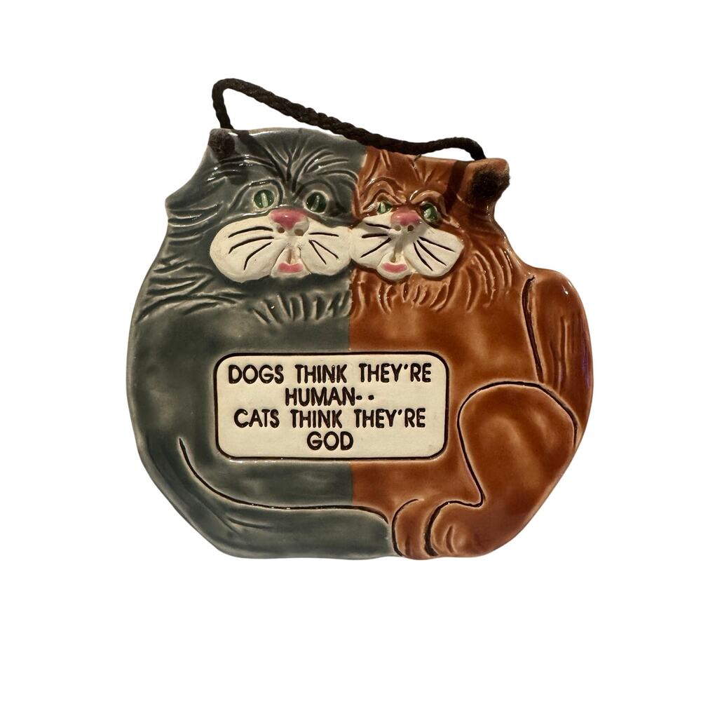 Smoky Mountain Pottery Cats Ceramic Wall Hanging